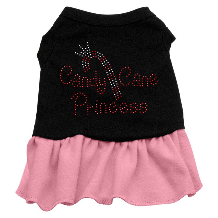 Candy Cane Princess Rhinestone Dress Black with Pink XXXL